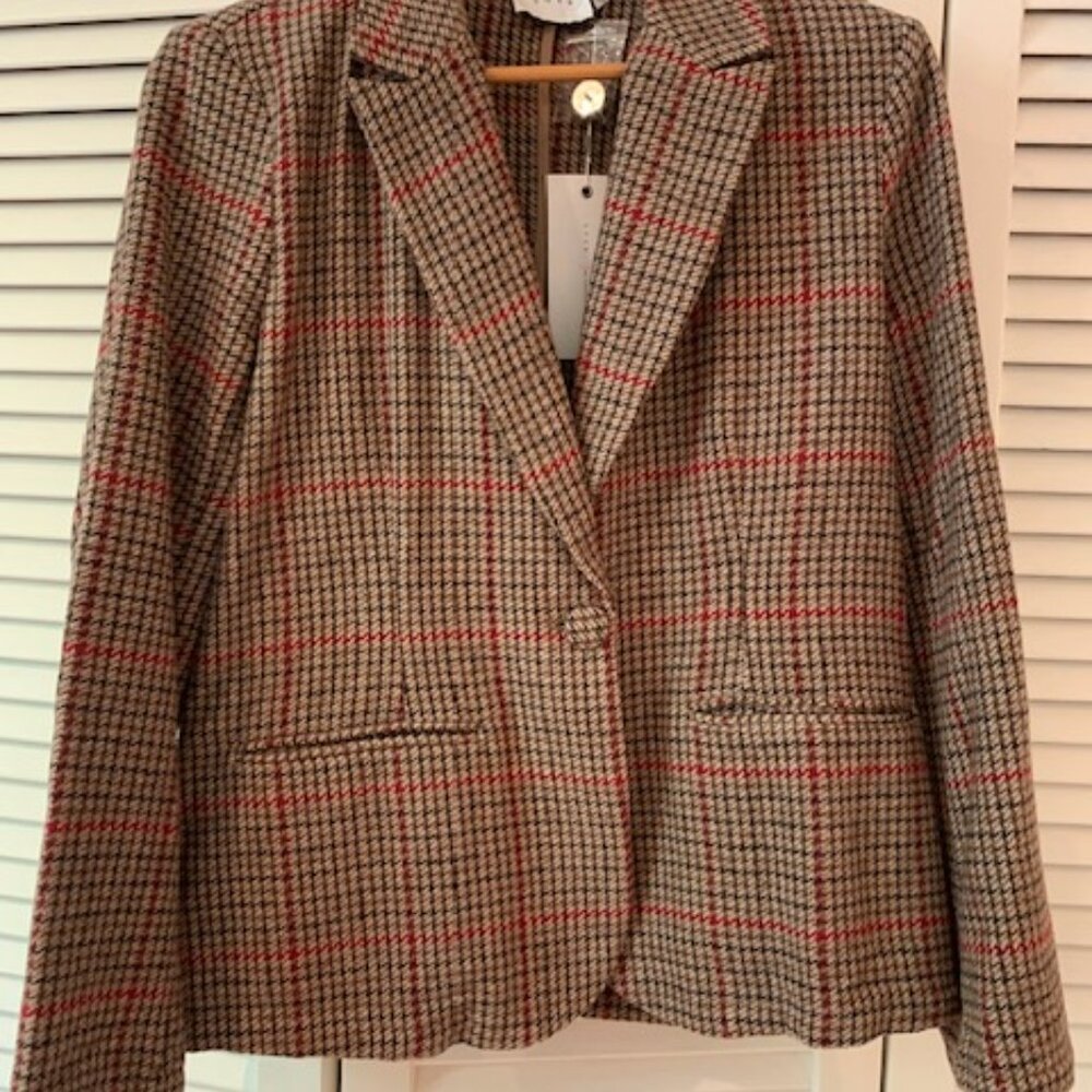 LUSH camel plaid blazer NEW